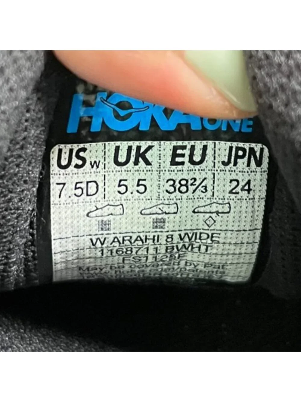 Hoka One One Arahi 8 Womens Size 7.5D Black Athletic Running Shoes Sneakers